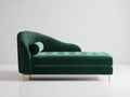 Chaise longue tapizada 190x85x92 cm - Verde oscuro - Diseño curvo con capitoné