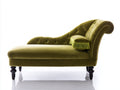 Chaise longue tapizada 185x82x96 cm - Verde oliva - Diseño clásico capitoné con respaldo curvo