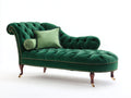 Chaise longue tapizada 195x90x100 cm - Verde esmeralda - Diseño clásico capitoné con remaches dorados