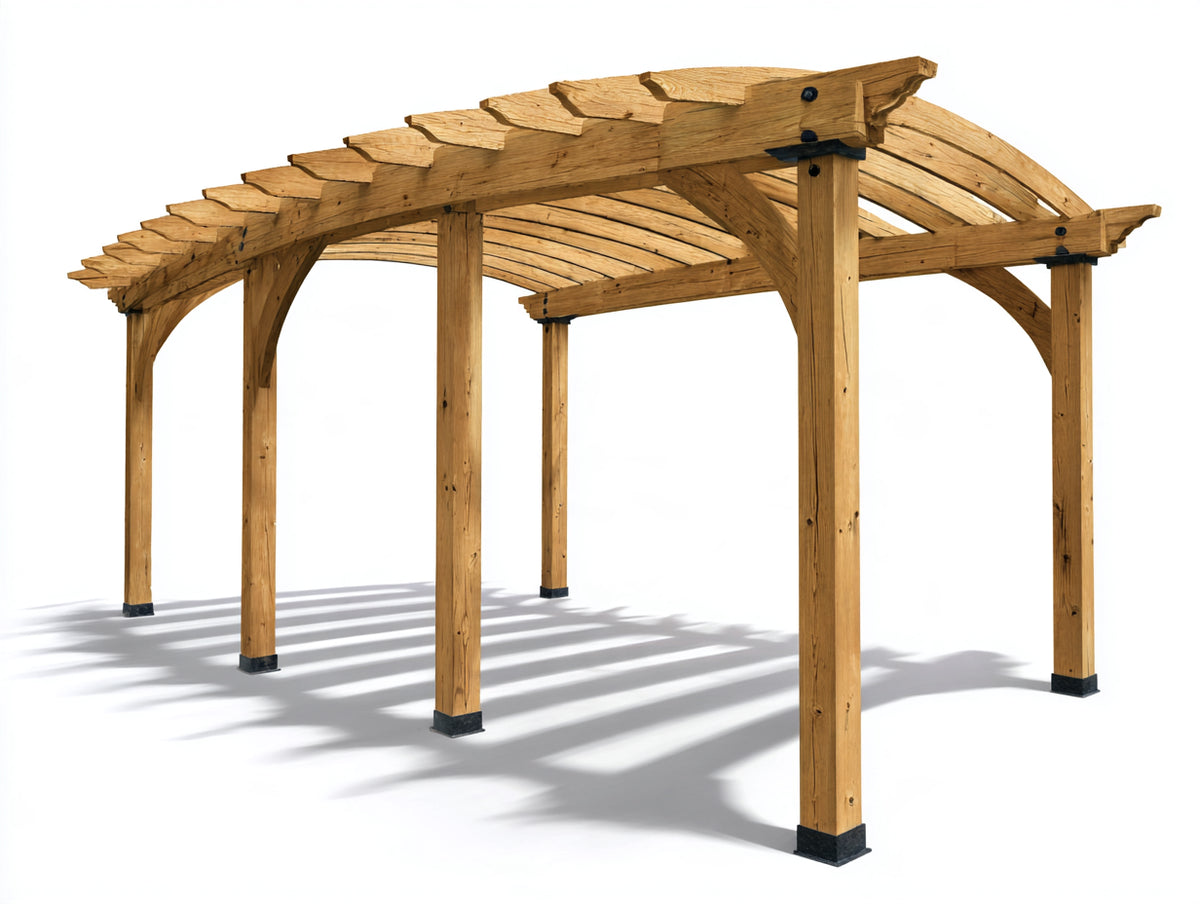 Pérgola de jardín de madera 400x300x250 cm - Marrón claro - Diseño abierto con techo de lamas para terraza y jardín