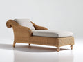 Tumbona de ratán 190x78x88 cm - Marrón natural y crema - Diseño clásico con reposabrazos